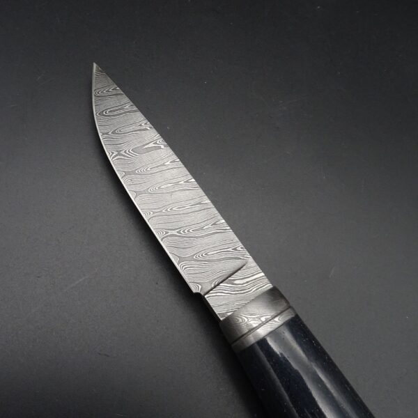 H. Schmidbauer Hunter Walroß-Kieferknochen Fossil MesserWerk Damast 9 cm Klinge
