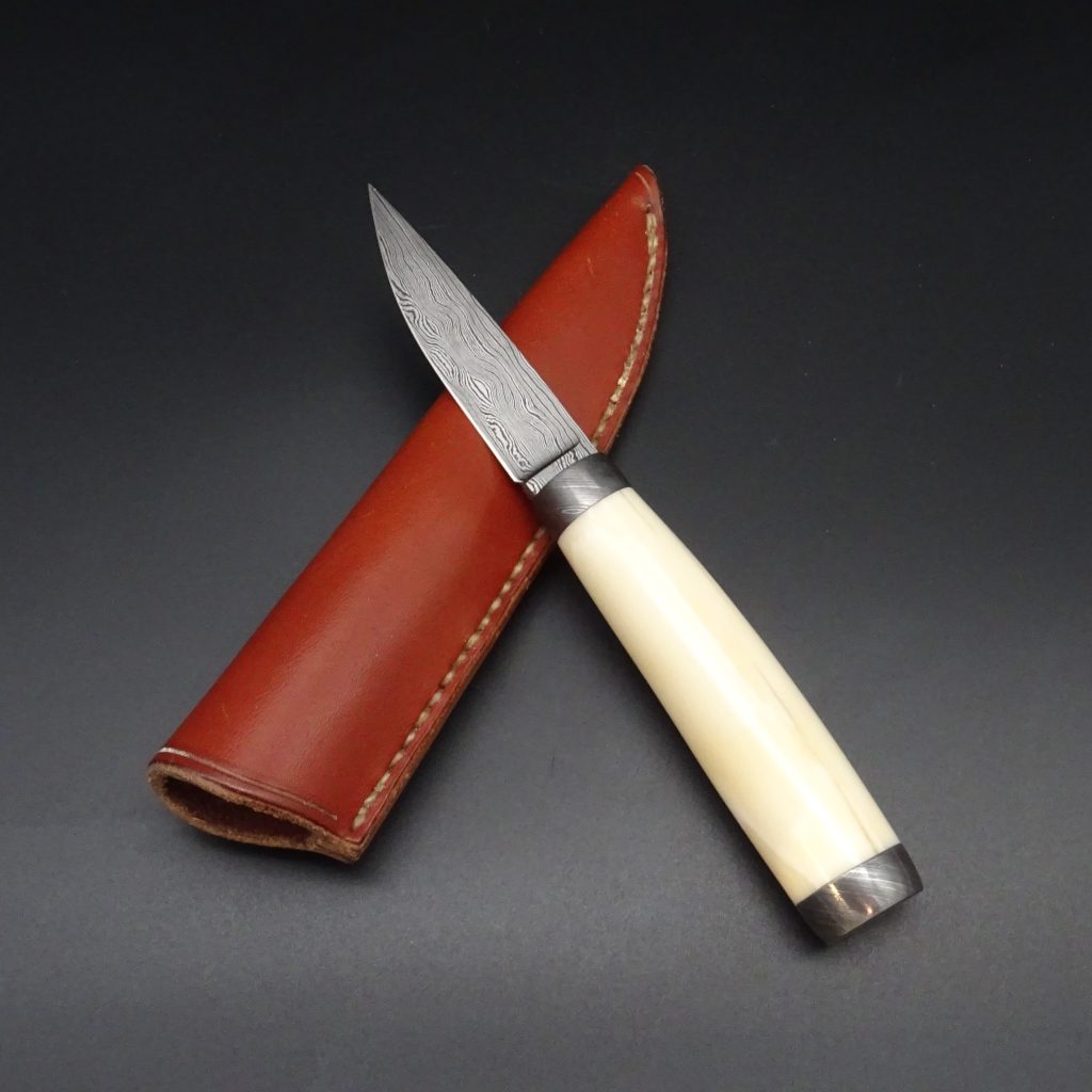 H. Schmidbauer Hunter Jagdmesser Damastklinge (8,1 cm) Walrosszahn handgefertigt • De Rosa feine Messer & Scheren Tegernsee H. Schmidbauer Hunter Jagdmesser Damastklinge (8,1 cm) Walrosszahn handgefertigt – Bild 10