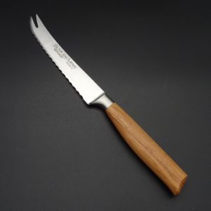 Burgvogel Oliva Line Tomatenmesser/Barmesser mit Wellenschliff Olivenholz 13 cm Klinge X50CrMoV15