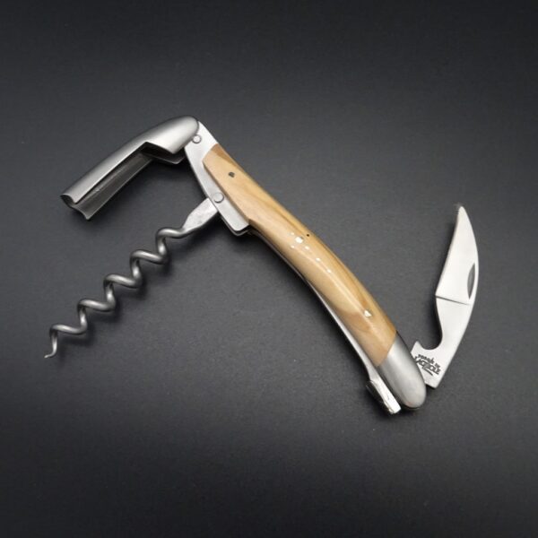 Forge de Laguiole Sommelier Korkenzieher Olivenholz inkl. Lederetui – Bild 2