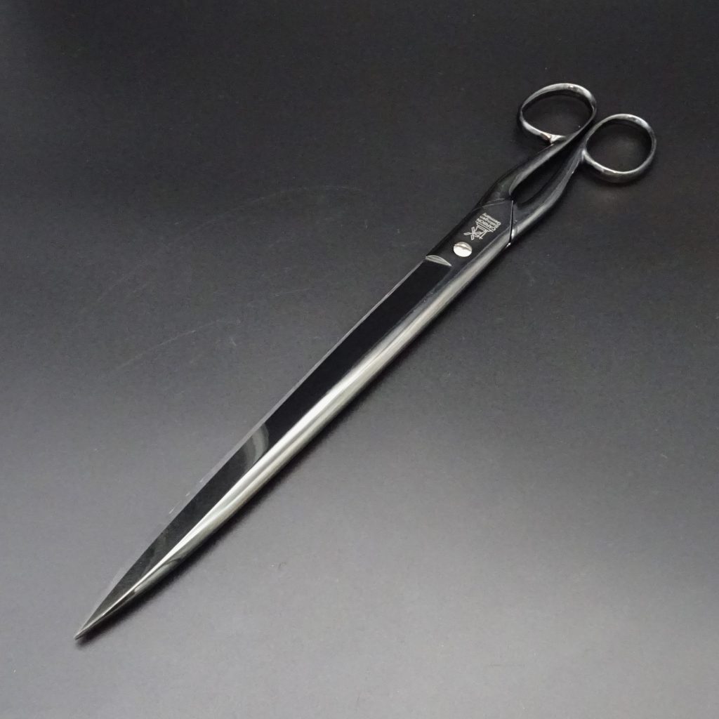 Herder Windmühlenmesser große Papierschere Carbonstahl schwarz 315 mm • De Rosa feine Messer & Scheren Tegernsee Herder Windmuehlenmesser grosse Papierschere Carbonstahl schwarz 315 mm