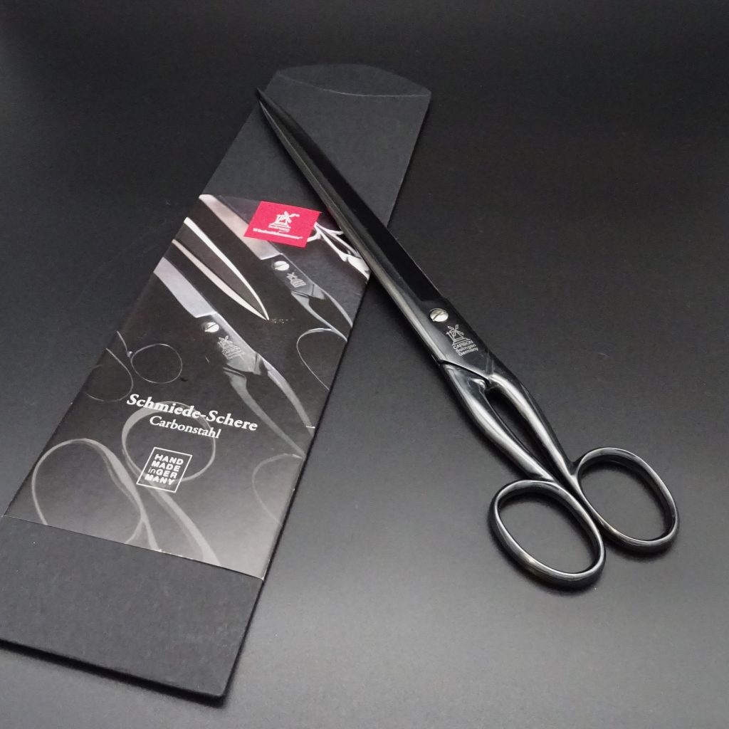 Herder Windmühlenmesser große Papierschere Carbonstahl schwarz 315 mm • De Rosa feine Messer & Scheren Tegernsee Herder Windmuehlenmesser grosse Papierschere Carbonstahl schwarz 315 mm