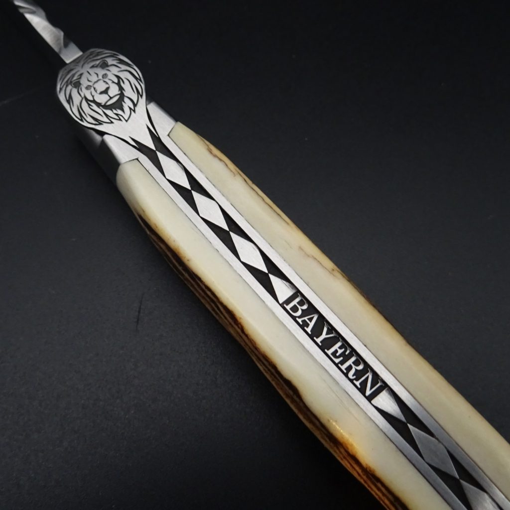 Laguiole Taschenmesser Edition Bayern Hirschhorn 9 cm Klinge 14C28-N • De Rosa feine Messer & Scheren Tegernsee Laguiole Taschenmesser Edition Bayern Hirschhorn 9 cm Klinge 14C28-N – Bild 3