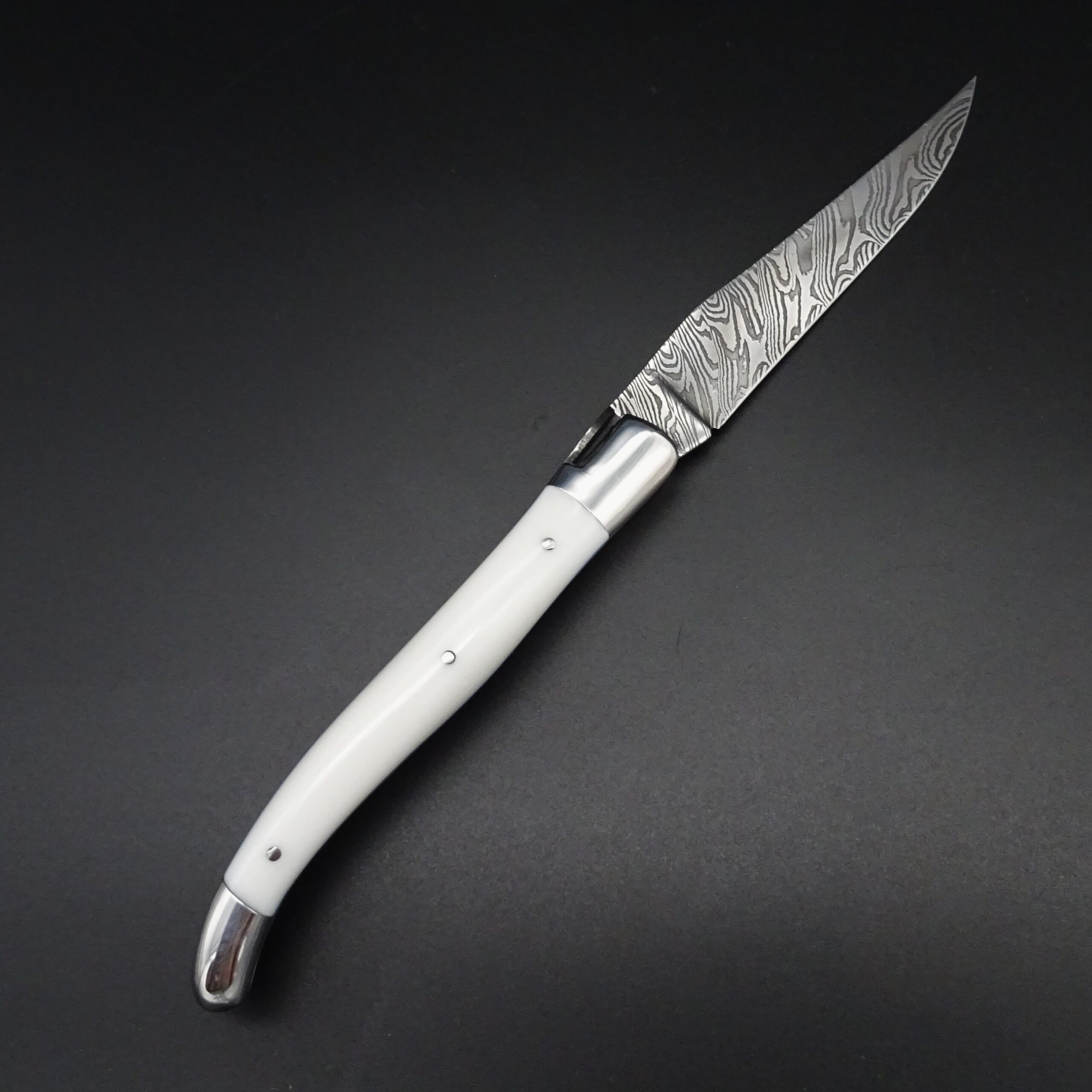 Laguiole Taschenmesser TEGERNSEE DAMAST Corian 9 cm Klinge • De Rosa feine Messer & Scheren Tegernsee Laguiole Taschenmesser TEGERNSEE DAMAST Corian 9 cm Klinge – Bild 5