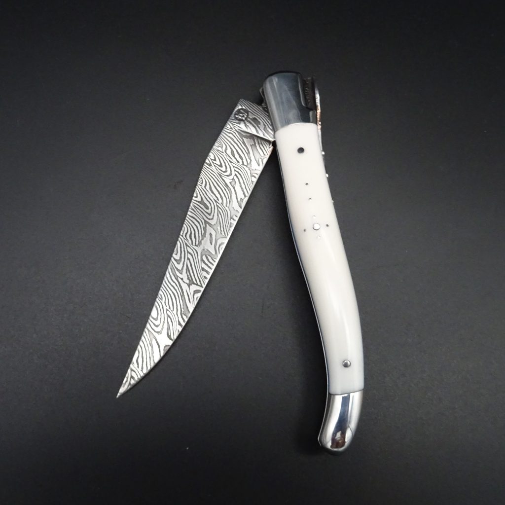 Laguiole Taschenmesser TEGERNSEE DAMAST Corian 9 cm Klinge • De Rosa feine Messer & Scheren Tegernsee Laguiole Taschenmesser TEGERNSEE DAMAST Corian 9 cm Klinge – Bild 3