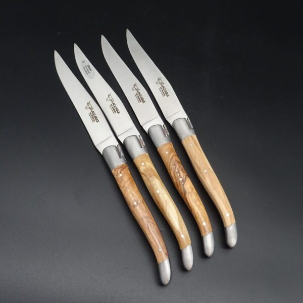Laguiole en Aubrac Steakmesserset Olivenholz 4 tlg