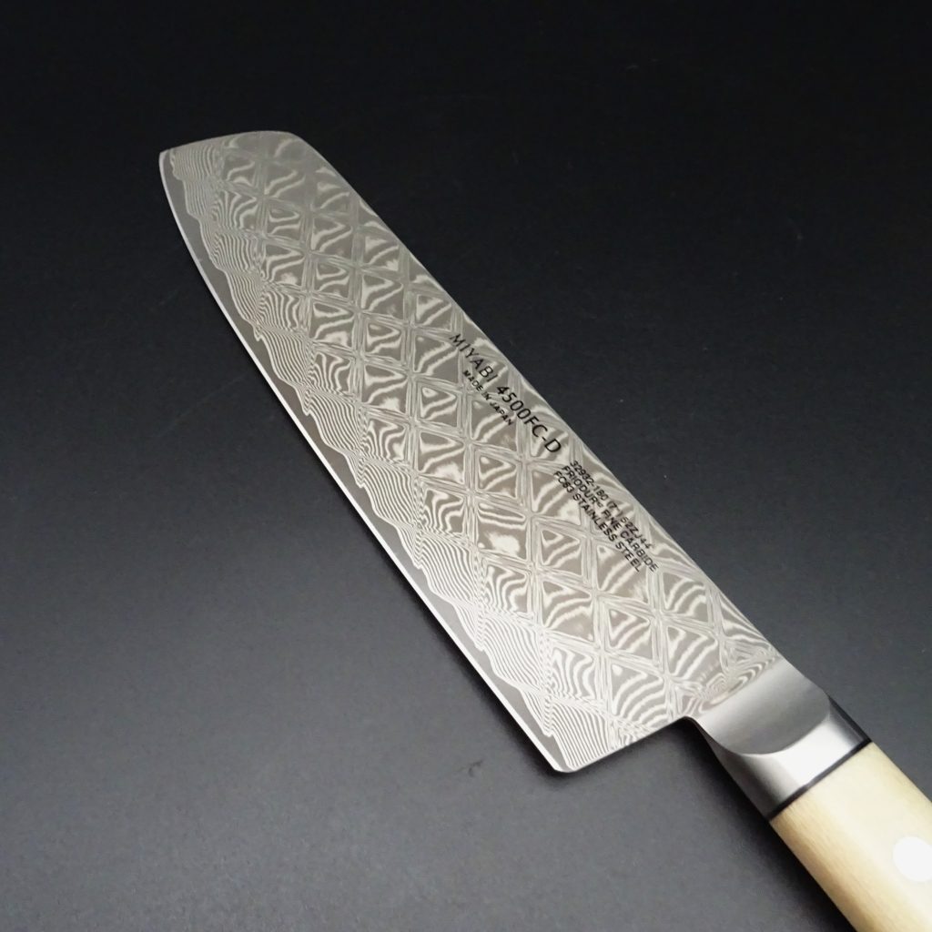 Myabi Mikoto 4500 FCD Nakirimesser 18 cm Klinge Damast Fine Carbide FC63 • De Rosa feine Messer & Scheren Tegernsee Myabi Mikoto 4500 FCD Nakirimesser 18 cm Klinge Damast Fine Carbide FC63 – Bild 2