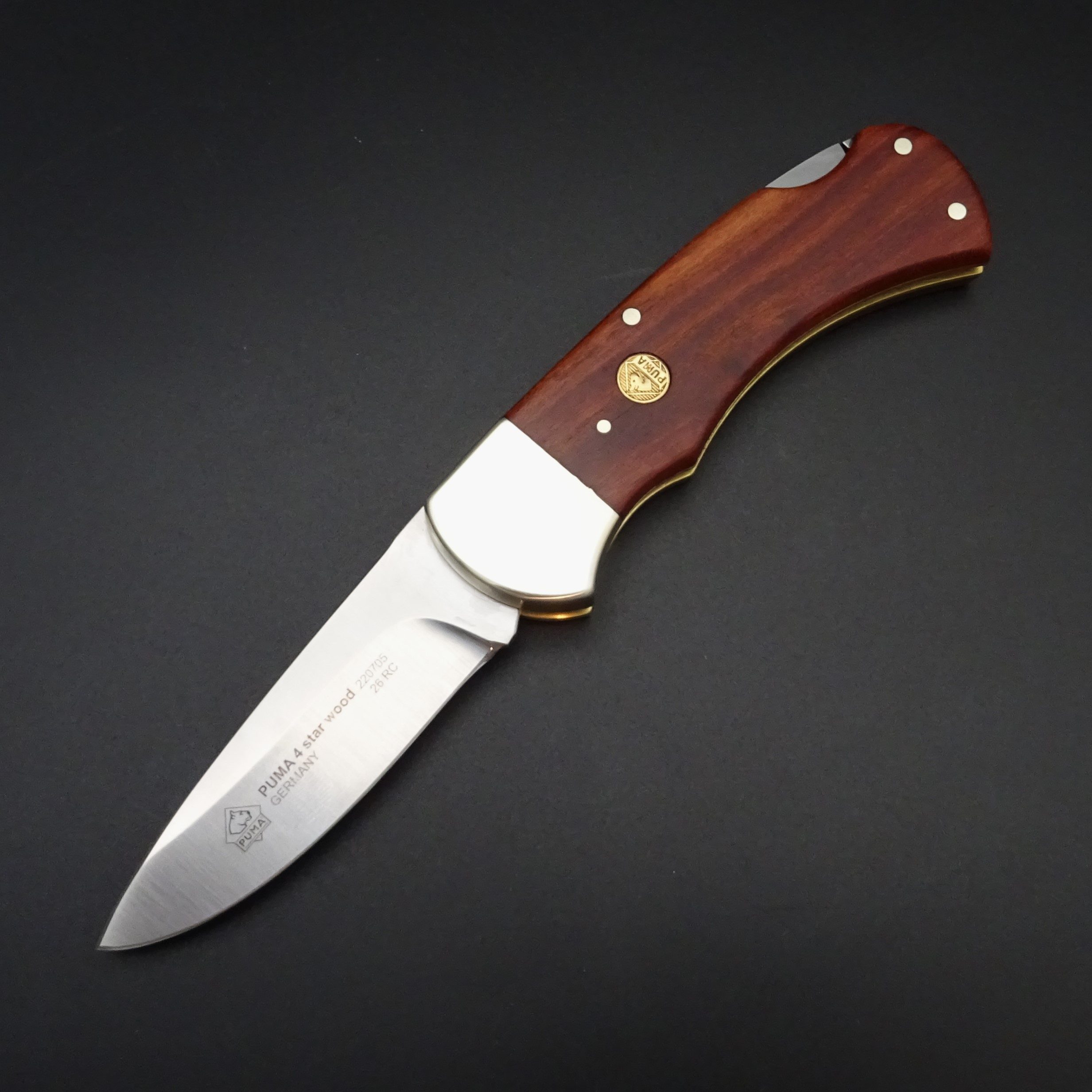 Puma 4-Star Wood Taschenmesser Pflaumenholz 6,5 cm Klinge 1.4110 • De Rosa feine Messer & Scheren Tegernsee Puma 4-Star Wood Taschenmesser Pflaumenholz 220705