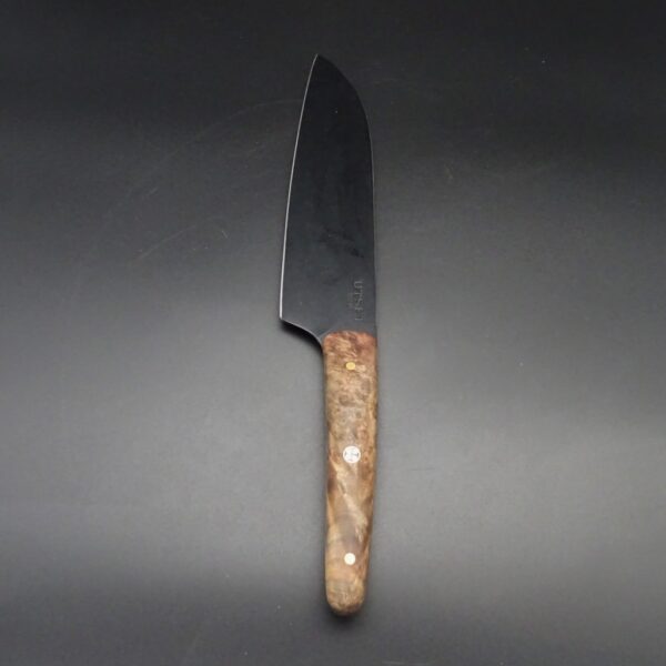 Utset Mestre Maurici Santokumesser 17cm Klinge 52100 Carbonstahl nicht rostfrei stabilisierte Maserbirke 11600